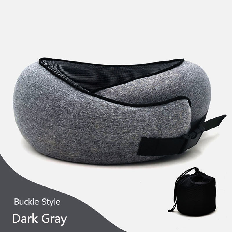 Travel Pillow – Memory Cotton U-Shaped Neck Pillow with Storage