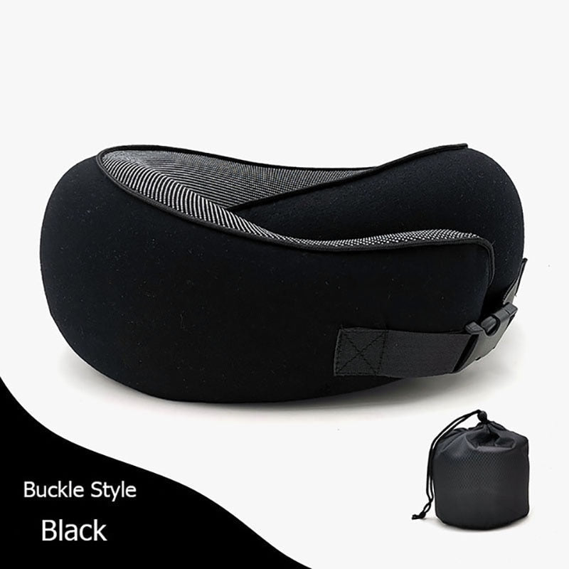 Travel Pillow – Memory Cotton U-Shaped Neck Pillow with Storage
