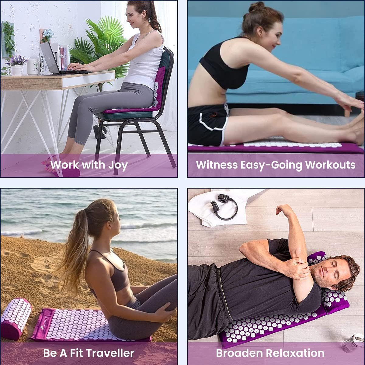 Acupressure Mat – Cushion Massage Mat for Neck & Back Pain