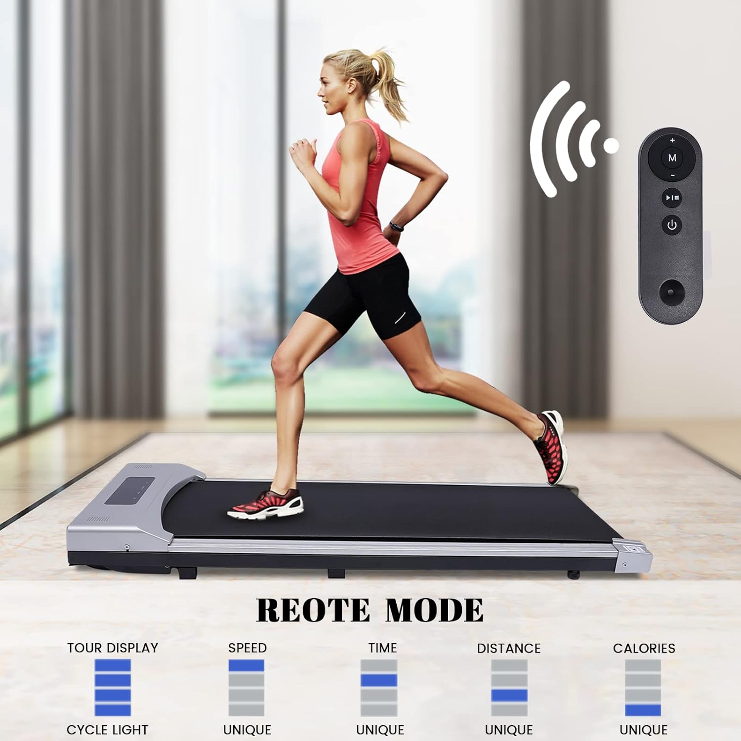 Portable Under Desk Walking Pad Treadmill with Remote