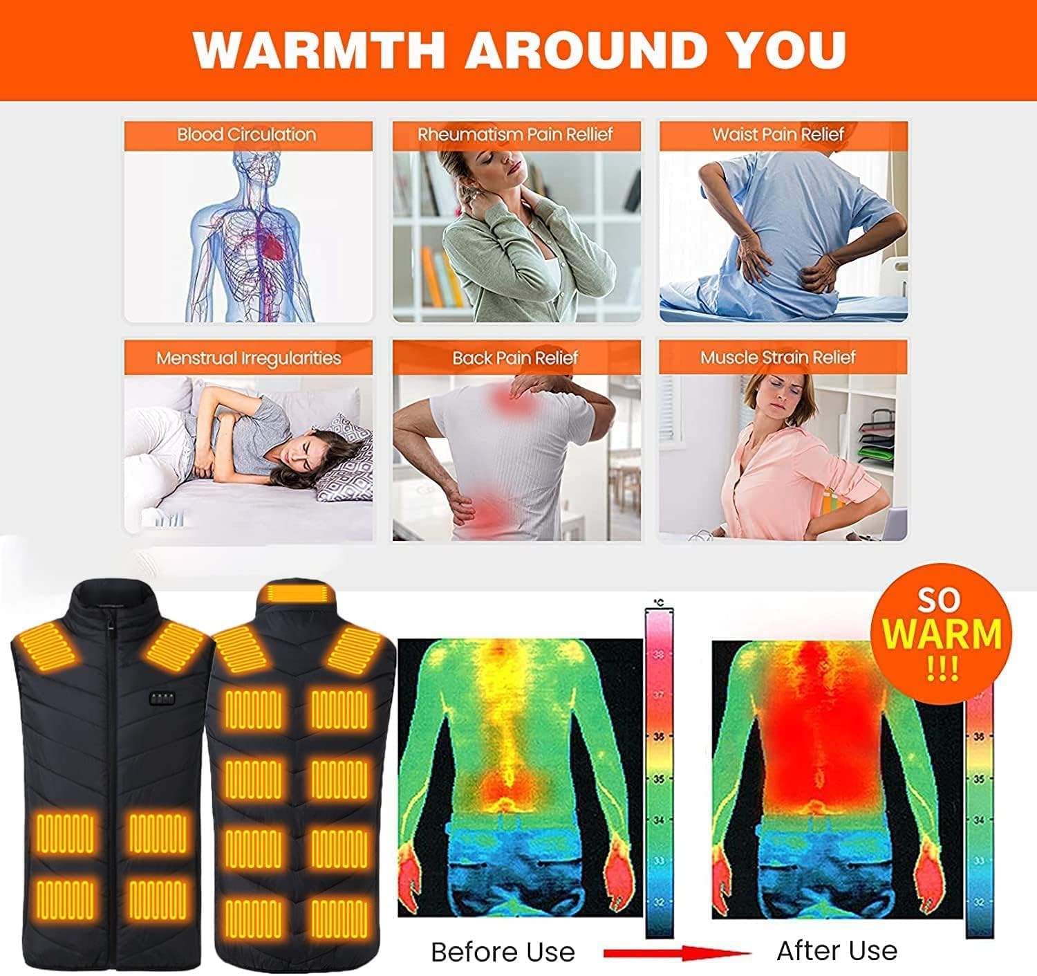 Heated Vest – USB Electric Winter Warming Gilet