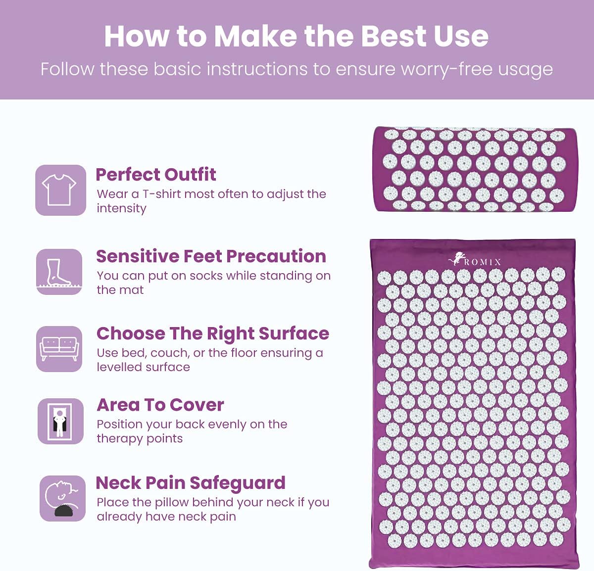 Acupressure Mat – Cushion Massage Mat for Neck & Back Pain