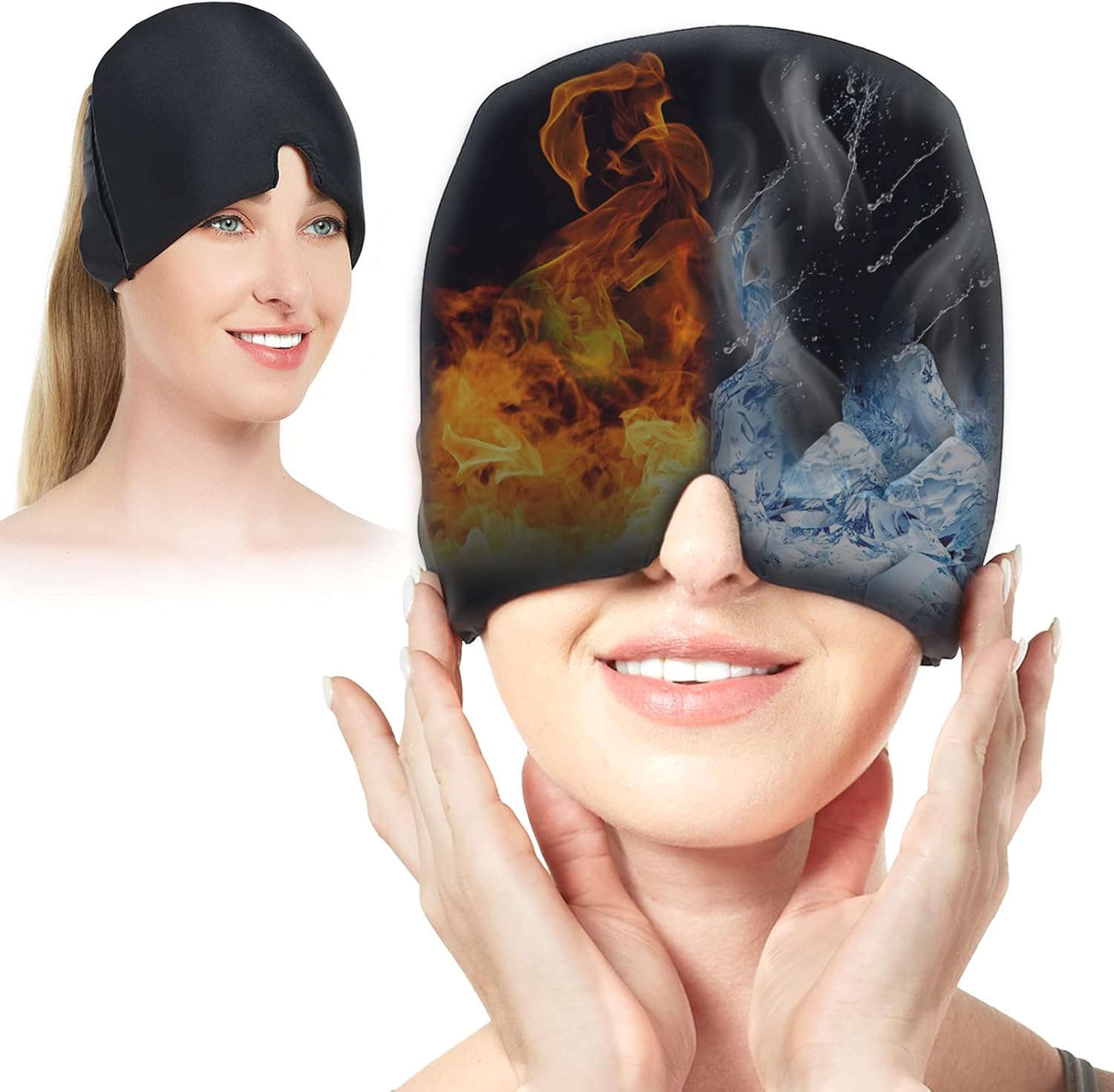 Headache Relief Hat – Cooling Gel & 360° Compression