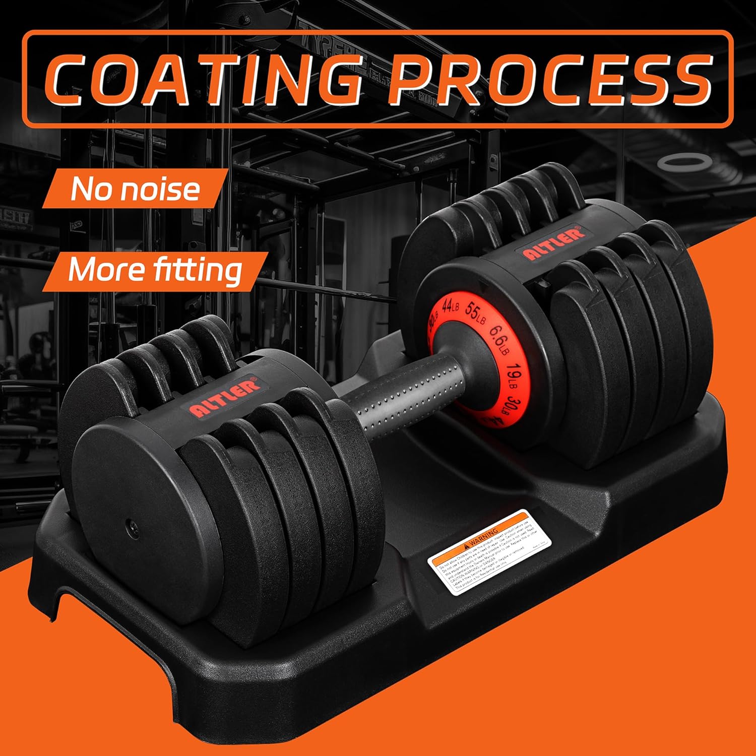 Adjustable 55LB Dumbbell Set with Tray 