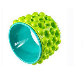 Green and teal textured ball on a white background