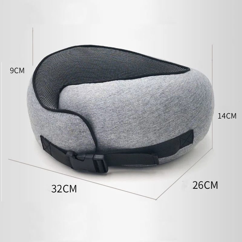 Travel Pillow – Memory Cotton U-Shaped Neck Pillow with Storage