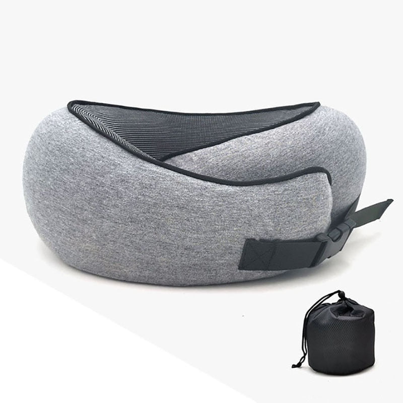 Travel Pillow – Memory Cotton U-Shaped Neck Pillow with Storage